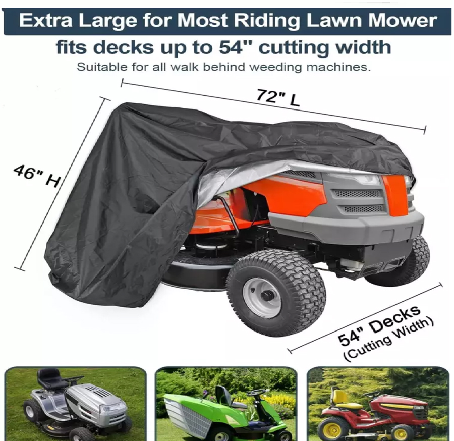 Garden Riding Lawn Tractor Cover 600D Waterproof Heavy Duty Universal with Outdoor Sun UV Rain Protector