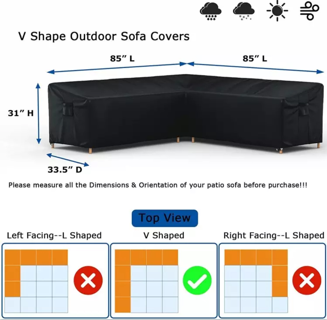 Outdoor Patio Sectional Furniture Set Cover Waterproof L Shaped Outdoor Furniture Covers Waterproof Sofa Cover