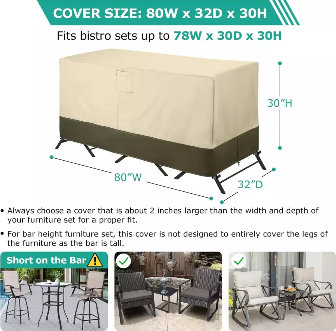 Patio Waterproof Set Cover Durable Outdoor Furniture Covers Table and Chairs Outdoor Table Covers Rectangular