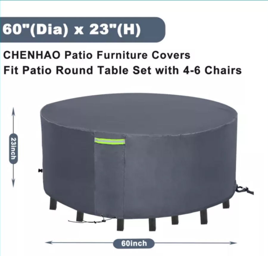 Patio Furniture Covers Deep Seat Cover 600D Heavy Duty Durable Outdoor Waterproof Round Patio Table Covers