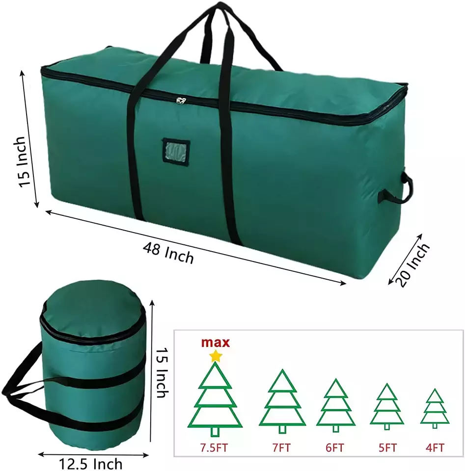 Hot sell Custom Christmas Tree Storage Bag Ornaments Christmas Bag with Dual Zipper Storage bag