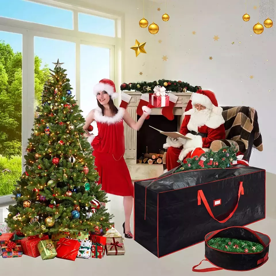 Latest Heavy duty Christmas tree custom tote storage bag and durable storage bag for Christmas tree with zipper bag