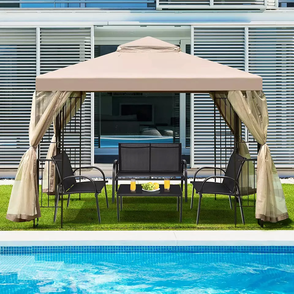 Gazebo patio gazebo canopy cover, waterproof and UV resistant, outdoor patio 10 x 10 replacement canopy
