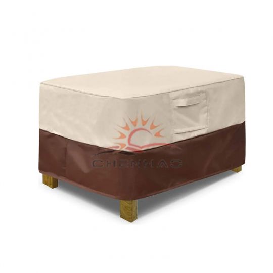 Rectangle Patio Ottoman Cover Waterproof Outdoor Ottoman Cover with Padded Handles